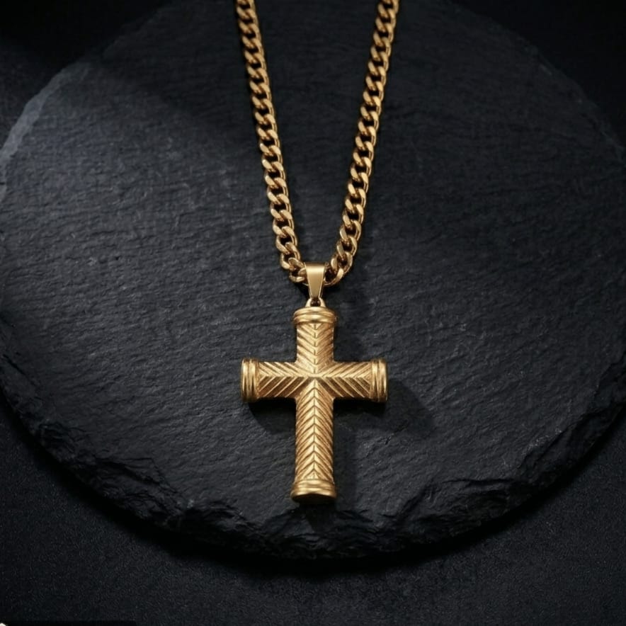 Collar Cruz Texturada