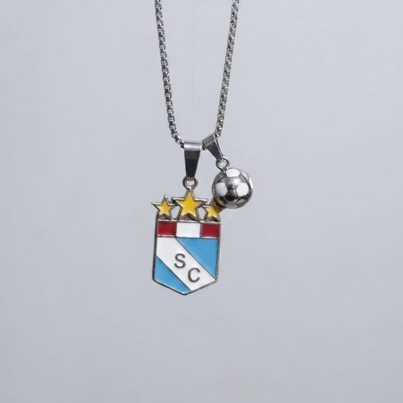 Collar Sporting Cristal con estrellas y balón