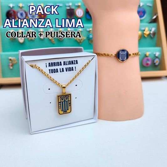 Set de Collar + Pulsera Alianza Lima