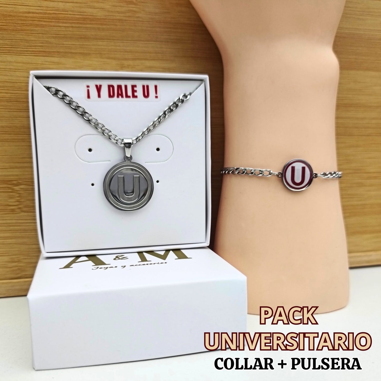Set de Collar + Pulsera Universitario