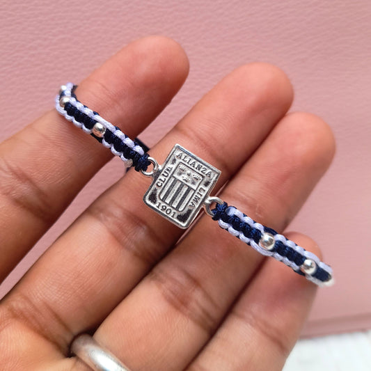 Pulsera Tejida de Alianza Lima - Plata