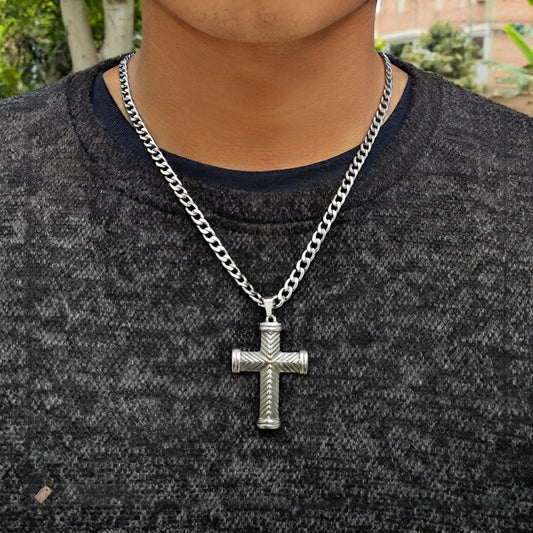 Collar Cruz Texturada