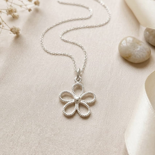 Collar de Flor 5 pétalos | Plata
