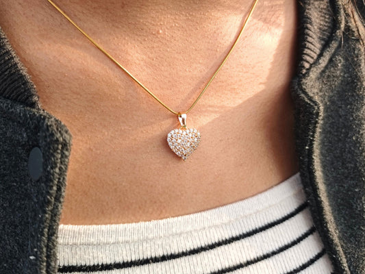 Collar Corazón brillante