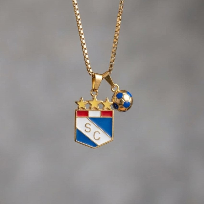 Collar Sporting Cristal con estrellas y balón
