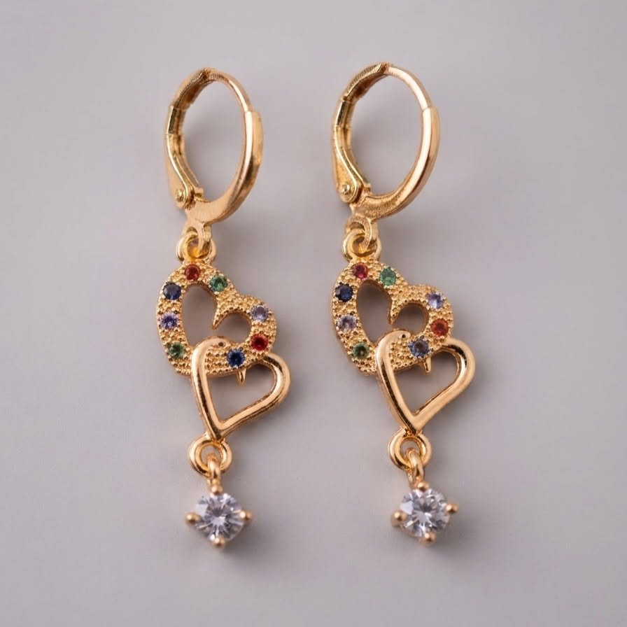 Aretes "Doble Corazón"