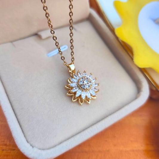 Set Giratorio Collar + Anillo + Pulsera Girasol
