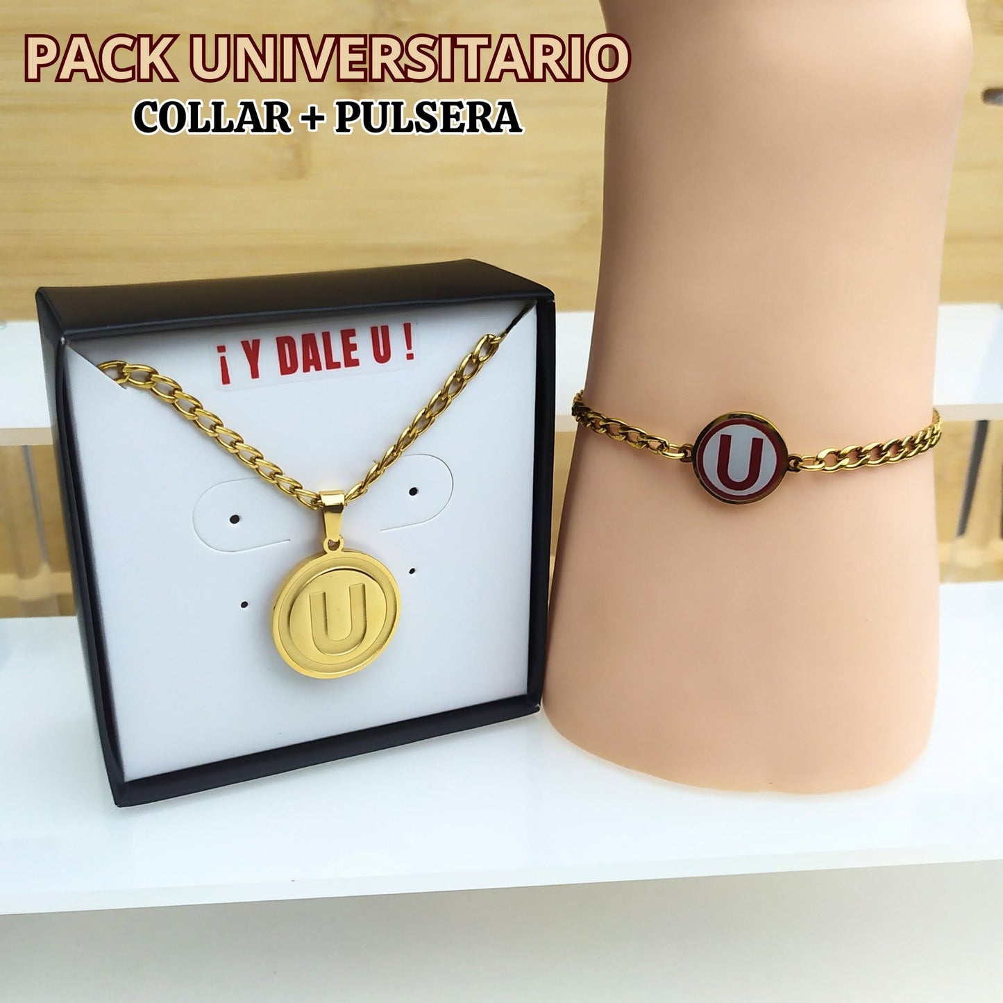 Set de Collar + Pulsera Universitario