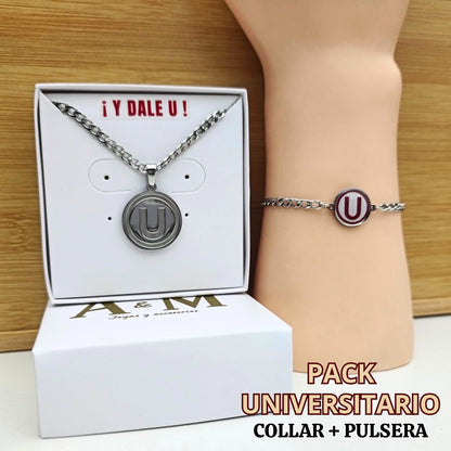 Set de Collar + Pulsera Universitario