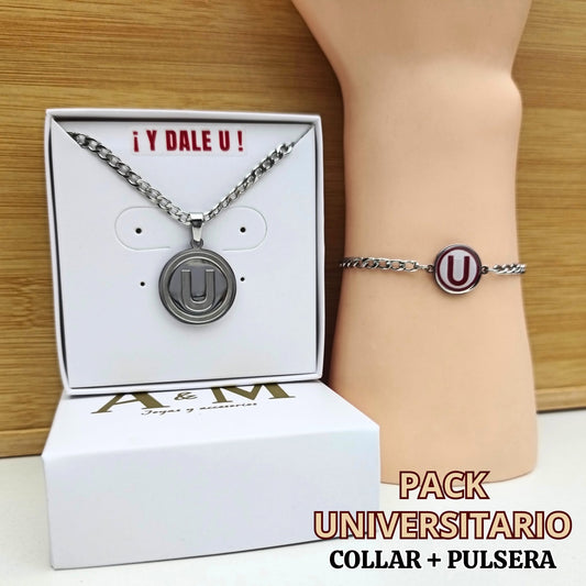 Set de Collar + Pulsera Universitario