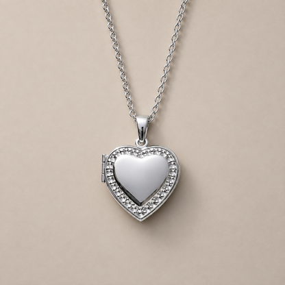 Collar relicario Corazón con Borde
