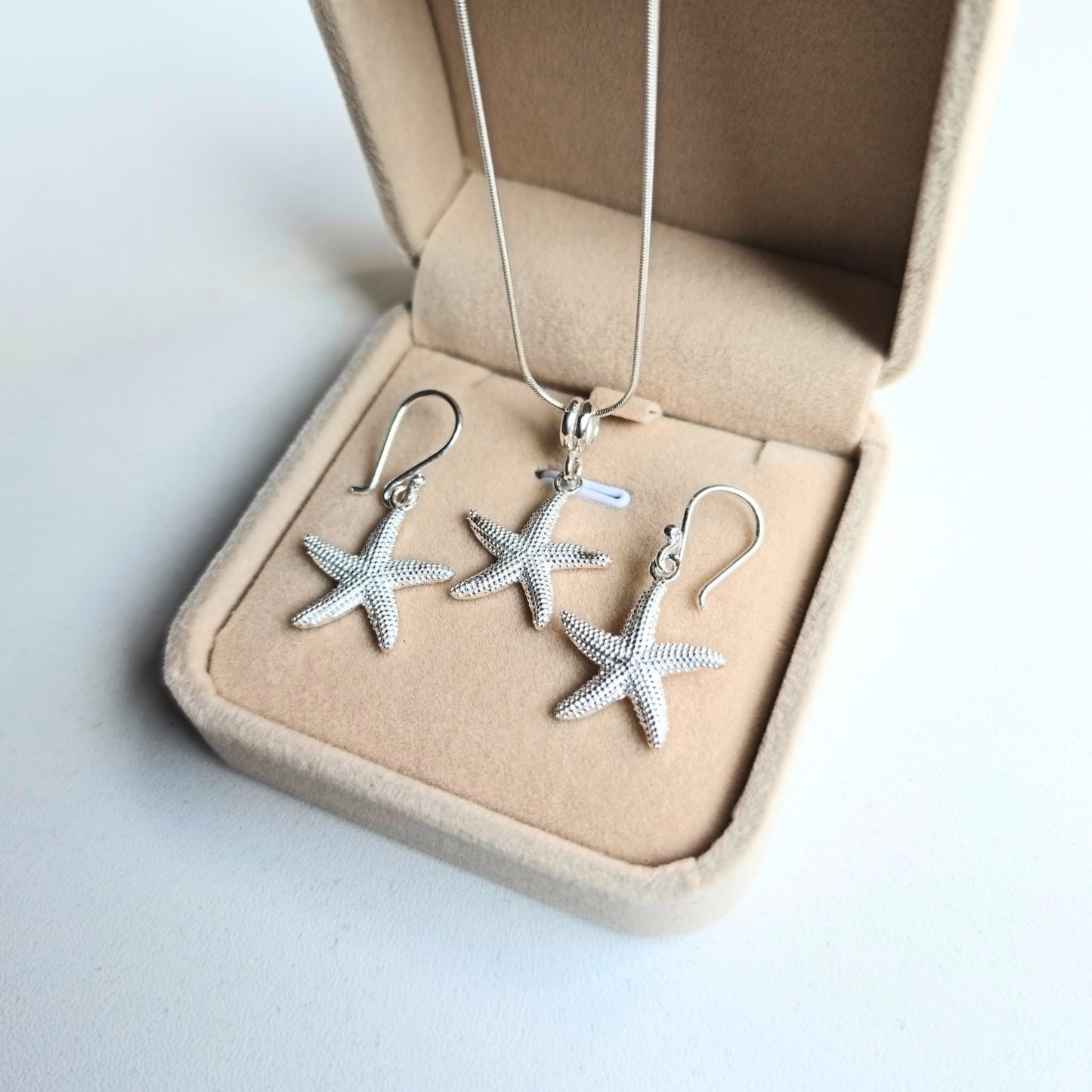 Juego Collar y Aretes "Estrella de Mar" | Plata