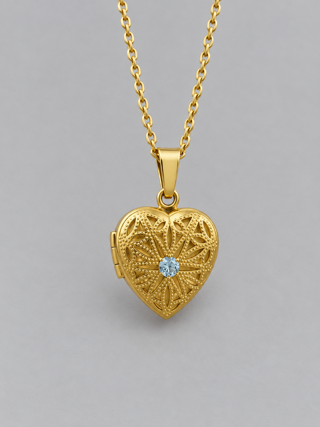 Collar relicario Corazón con Cristal
