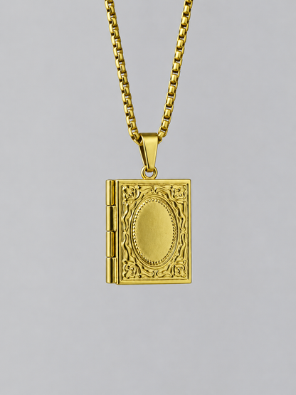 Collar relicario Librito con Diseño